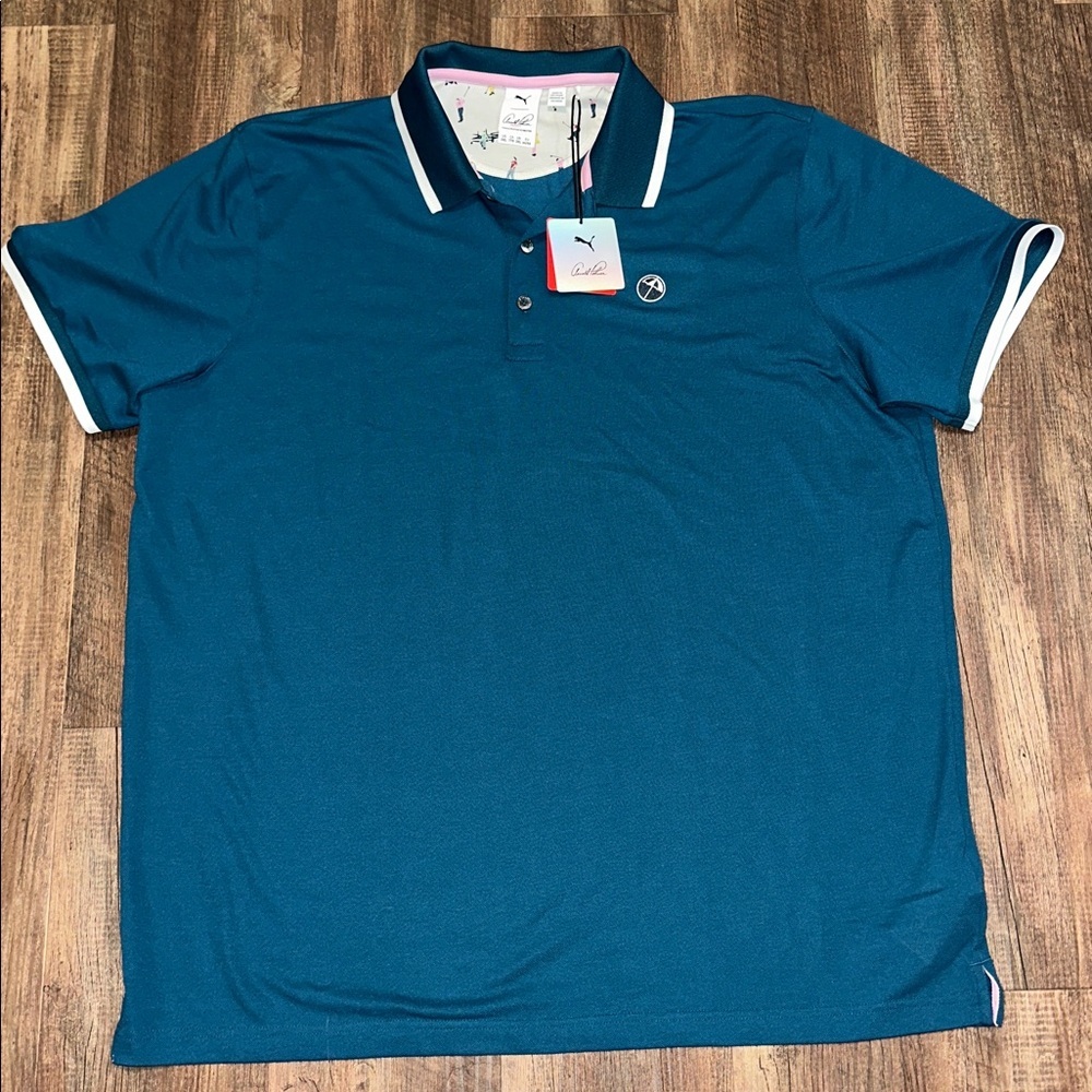 PUMA x Arnold Palmer‎ Men's Signature Tipped Polo size XXL NWT Legion Blue